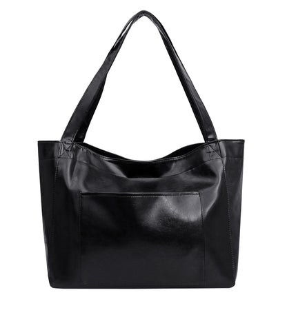 Soft Leather Retro Oil Waxed Leather Large Capacity Shoulder Bag