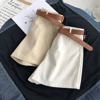 Summer Korean Style High Waist Wide Leg Shorts Women&