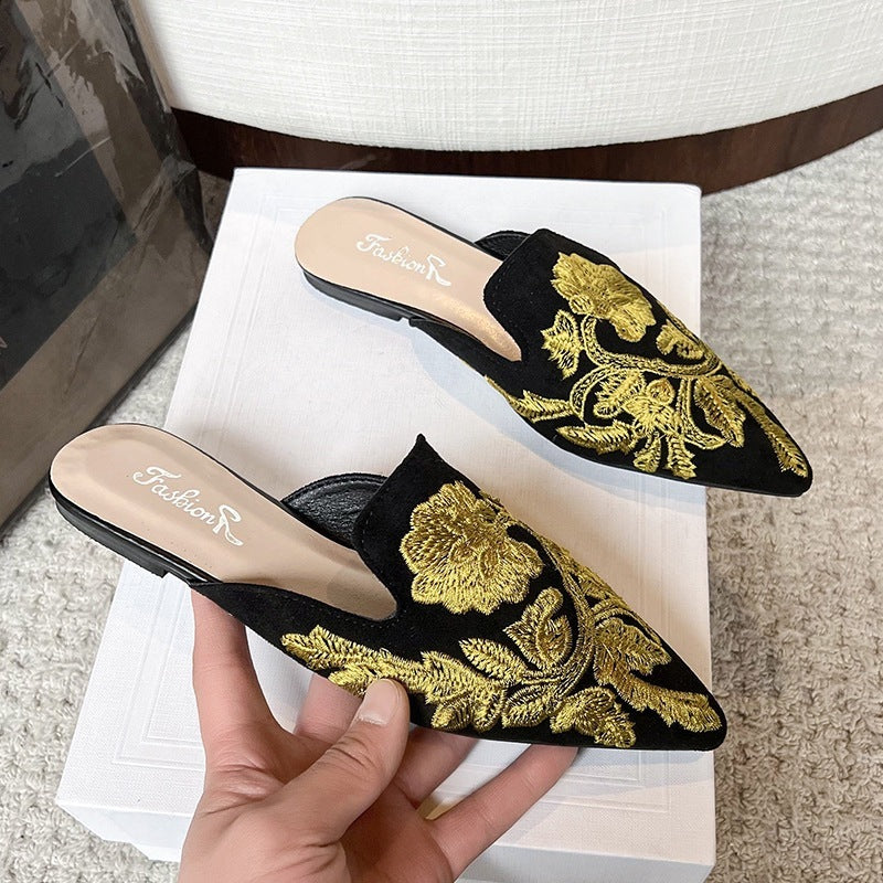 Baotou Embroidered Slippers Women&