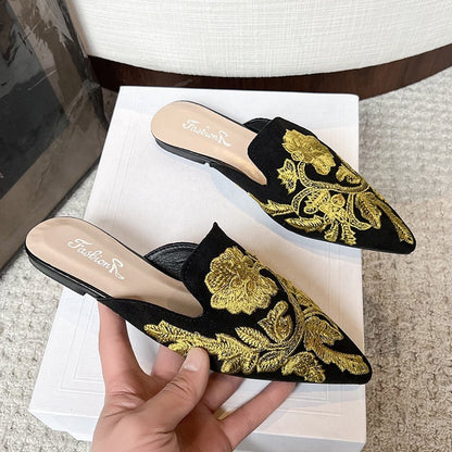 Baotou Embroidered Slippers Women&