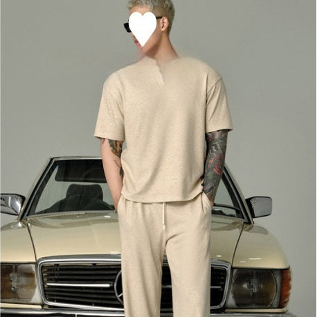 Lapel Short-sleeved T-shirt Men&