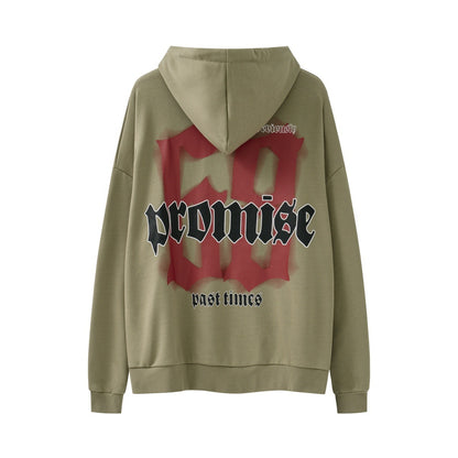 Hooded Sweater Letter Print Loose Couple Coat