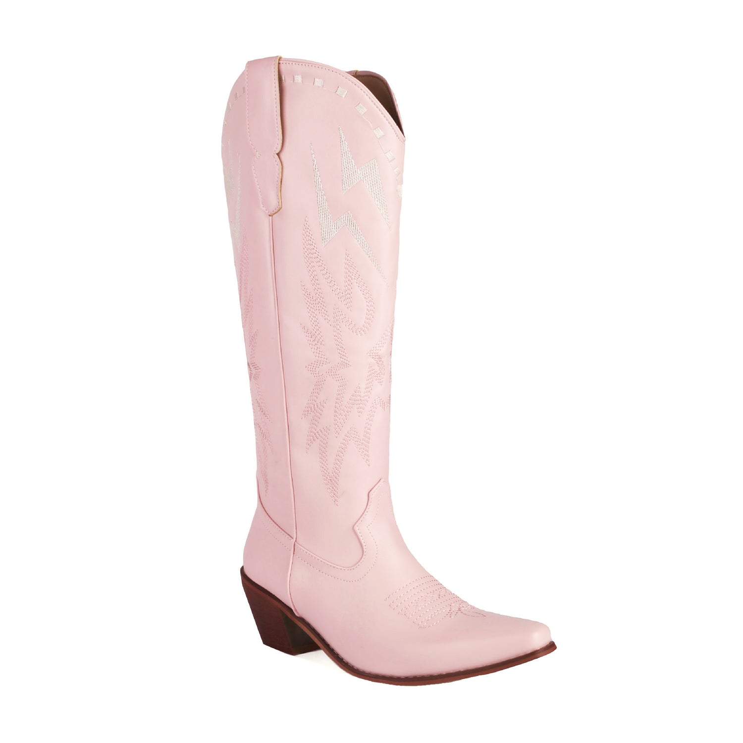 Lightning Embroidery Knee-high Boots Women