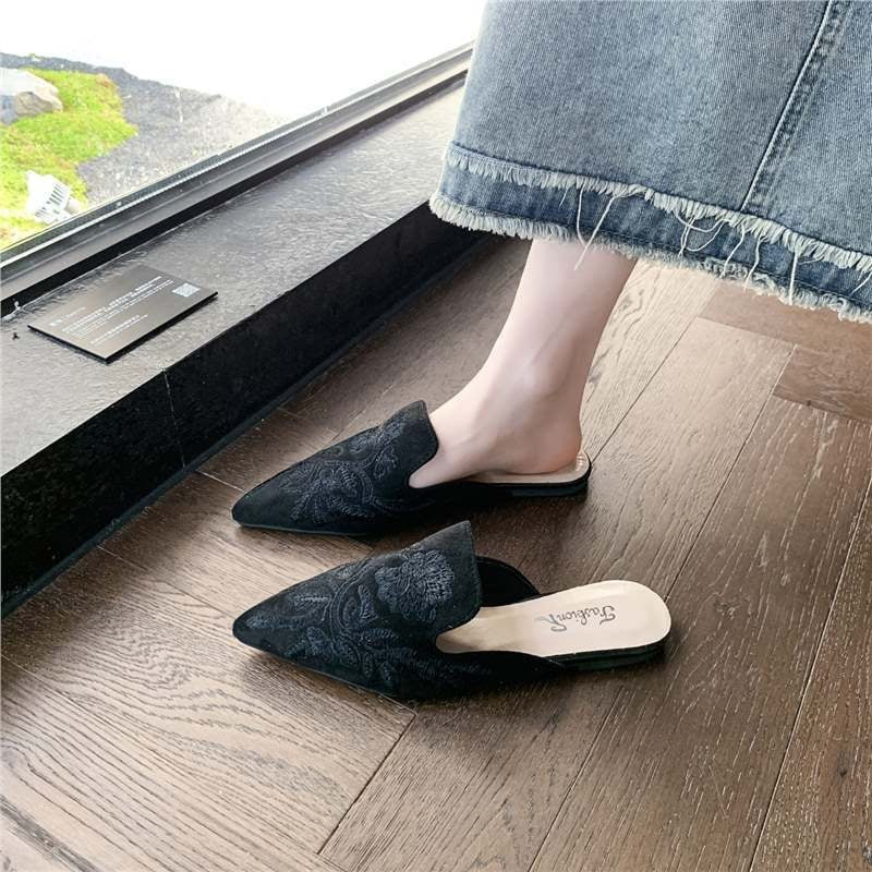 Baotou Embroidered Slippers Women&