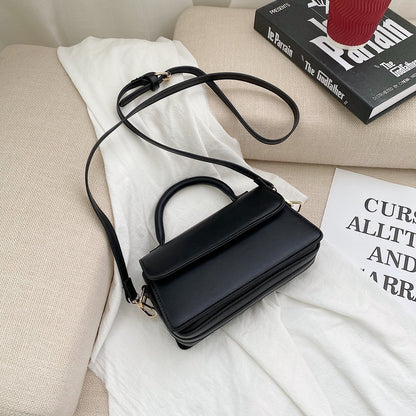 Retro Textured Solid Color Simple Handheld Versatile Shoulder Bag