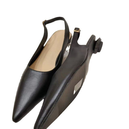 French Minority Low Heel Pointed-toe Low-cut Women&