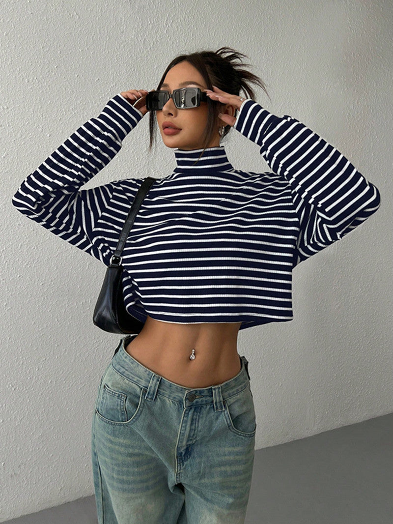 Slim-fit Turtleneck Long-sleeved European And American Top