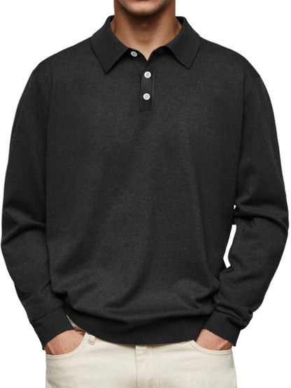 Long Sleeve V-neck Buttons Men&