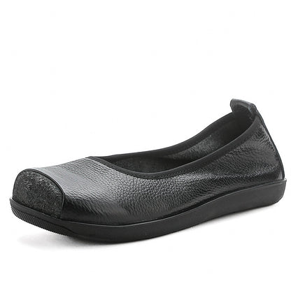 First Layer Cow Autumn Leather Shoes Flat Heel Comfort