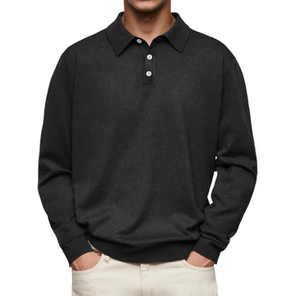 Long Sleeve V-neck Buttons Men&
