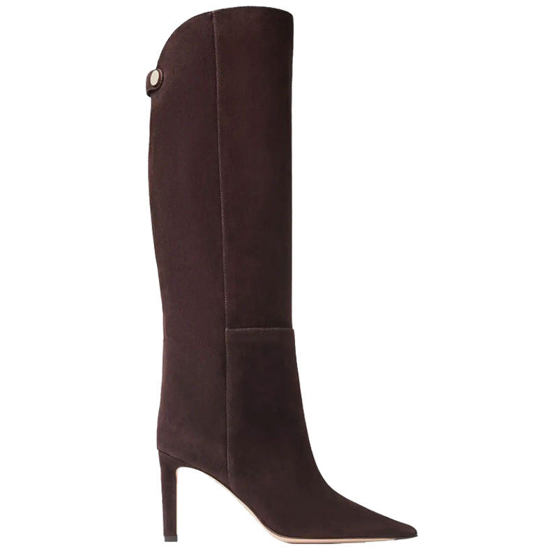 Simple European And American Style Fashion Catwalk Pointed-toe Stiletto Straight Boots