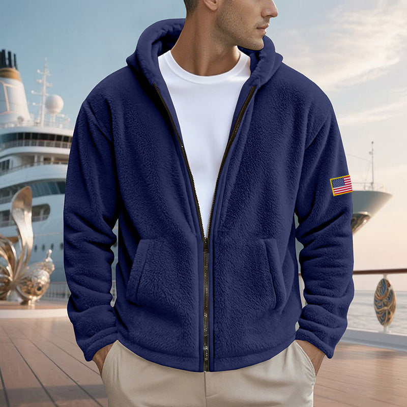 Zipper Hooded Sweatshirt Loose Double-sided Bejirog Sweater
