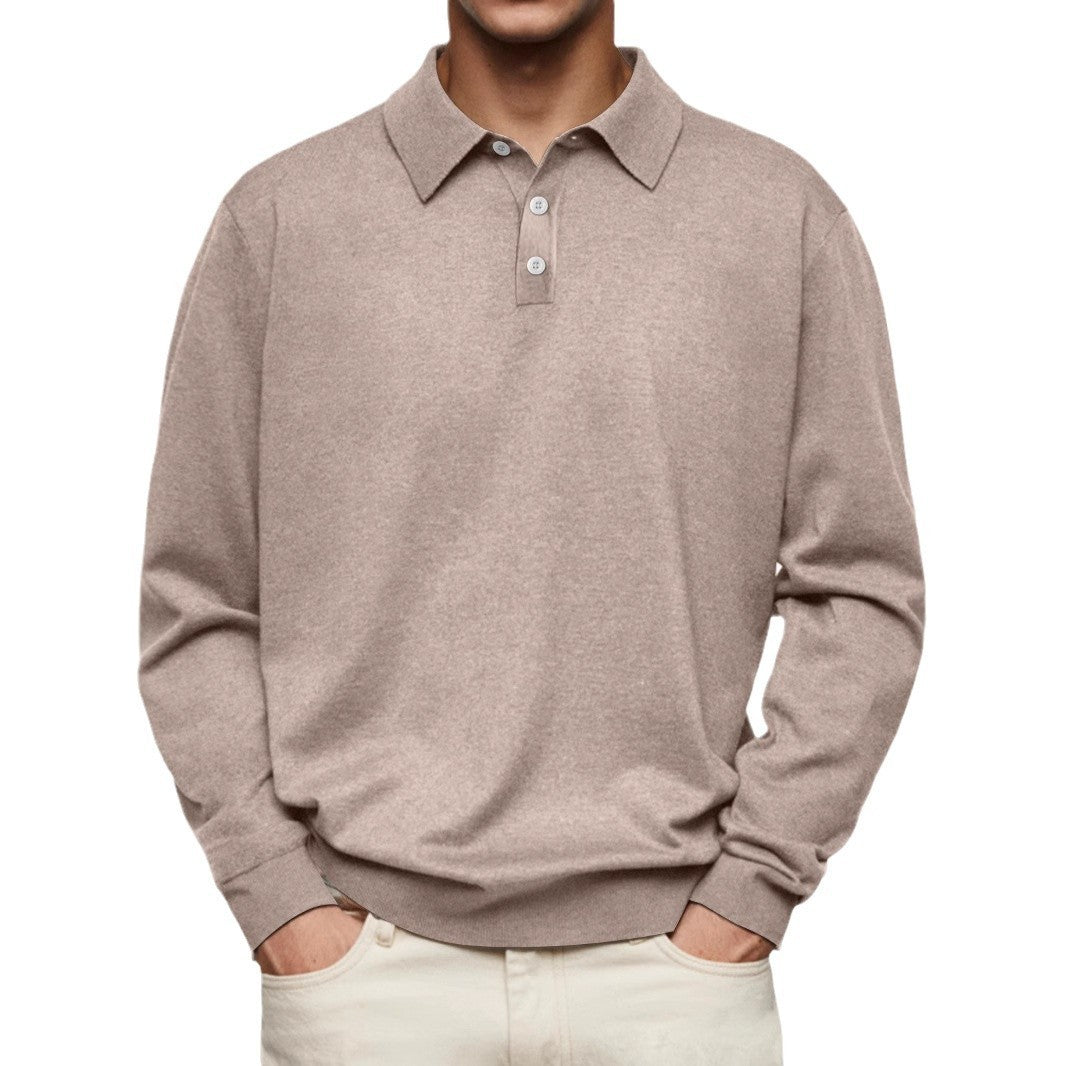 Long Sleeve V-neck Buttons Men&