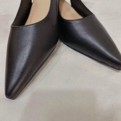 French Minority Low Heel Pointed-toe Low-cut Women&