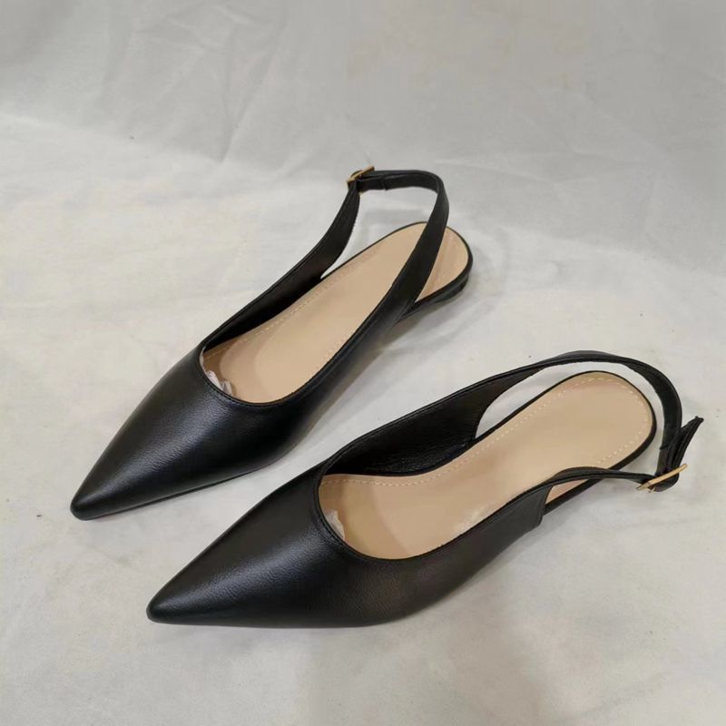 French Minority Low Heel Pointed-toe Low-cut Women&