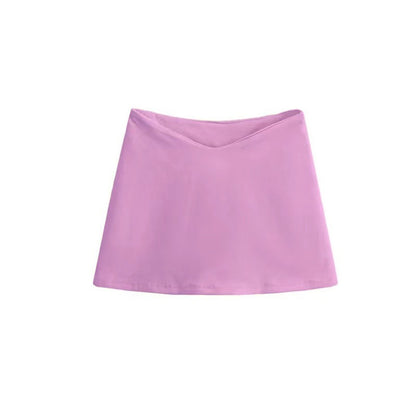 Sweet Hot Girl Design Low V Waist Slim Slimming Mini Skirt